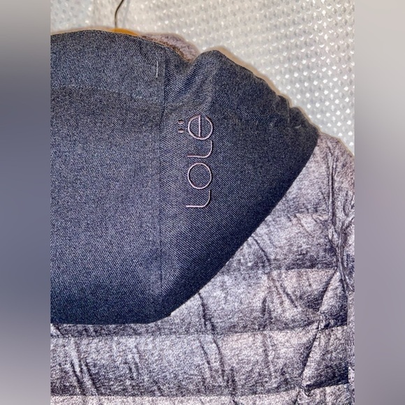 Women LOLË Nelly charcoal gray waterproof down filled Puffer Coat Sz Large - Picture 8 of 17